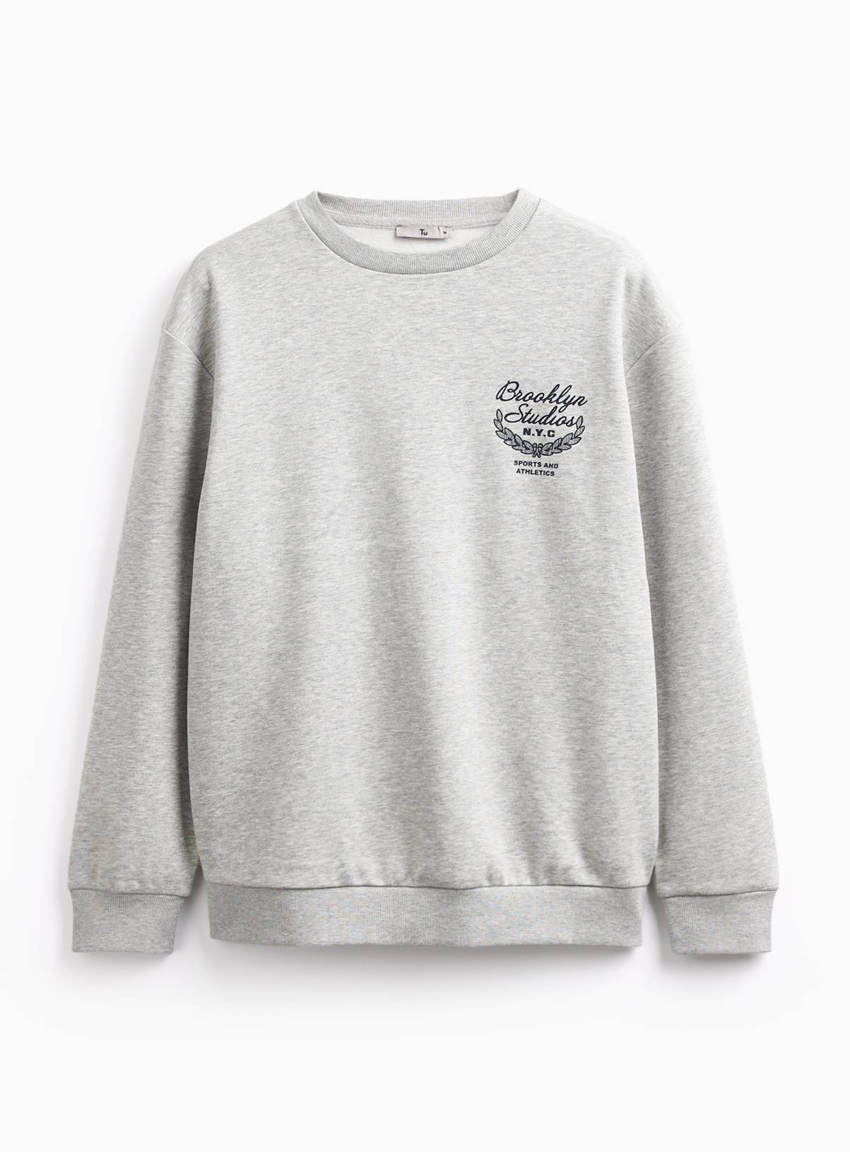 Grey Brooklyn Graphic Sweatshirt  M - Image 3
