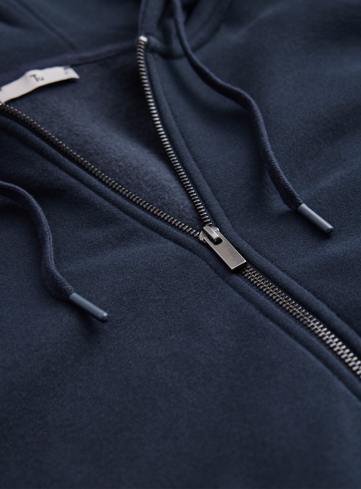 Navy Cotton Rich Zip Through Hoodie M - Image 4 thumbnail