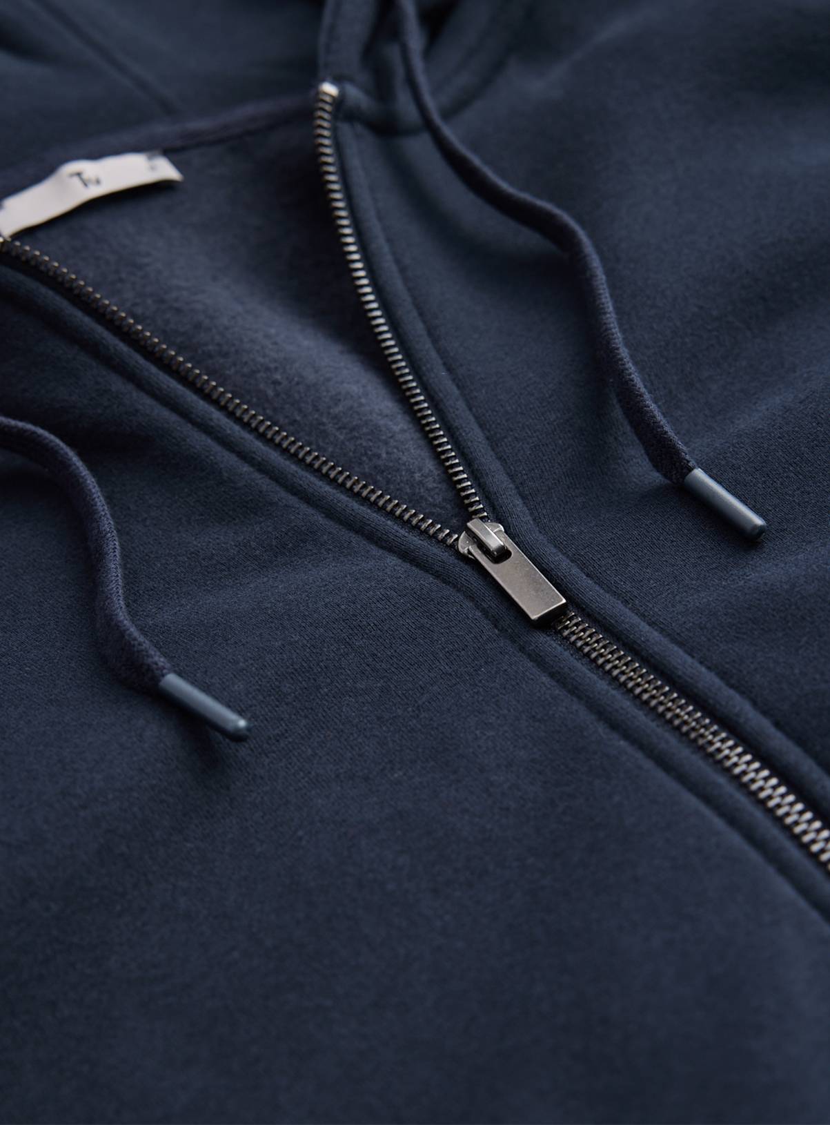 Navy Cotton Rich Zip Through Hoodie M - Image 4