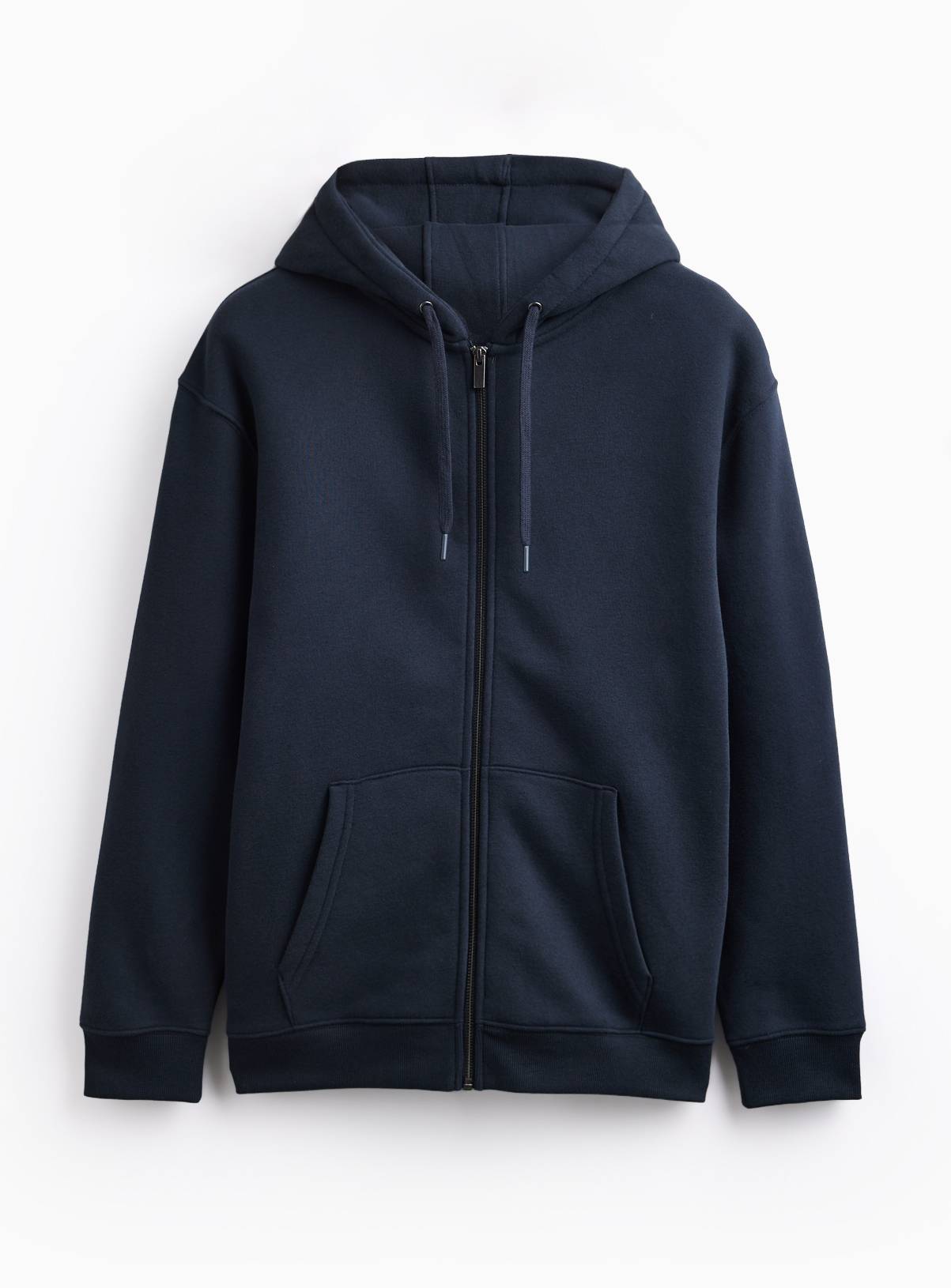 Navy Cotton Rich Zip Through Hoodie XXXL - Image 3
