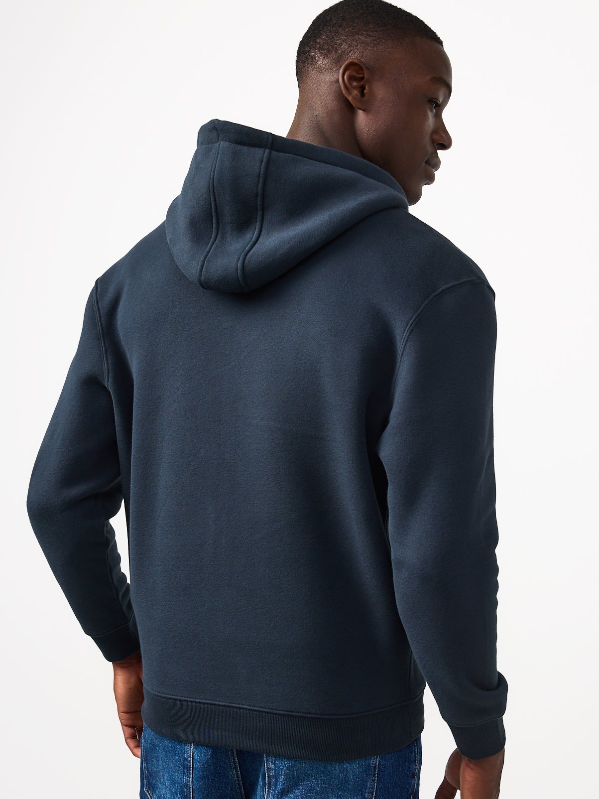 Navy Cotton Rich Zip Through Hoodie XXXL - Image 5 thumbnail