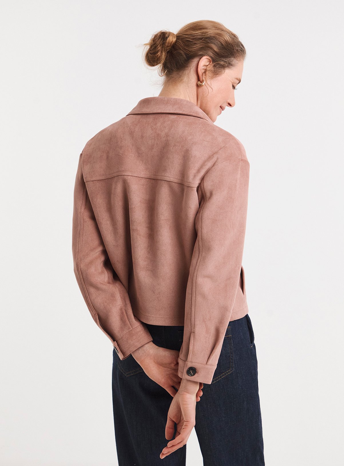 JD WILLIAMS Suedette Trucker Jacket 32 - Image 2 thumbnail