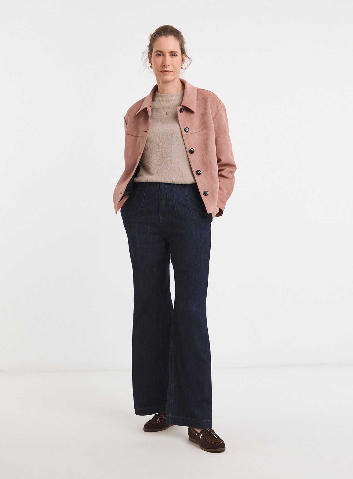 JD WILLIAMS Suedette Trucker Jacket 32 - Image 3 thumbnail