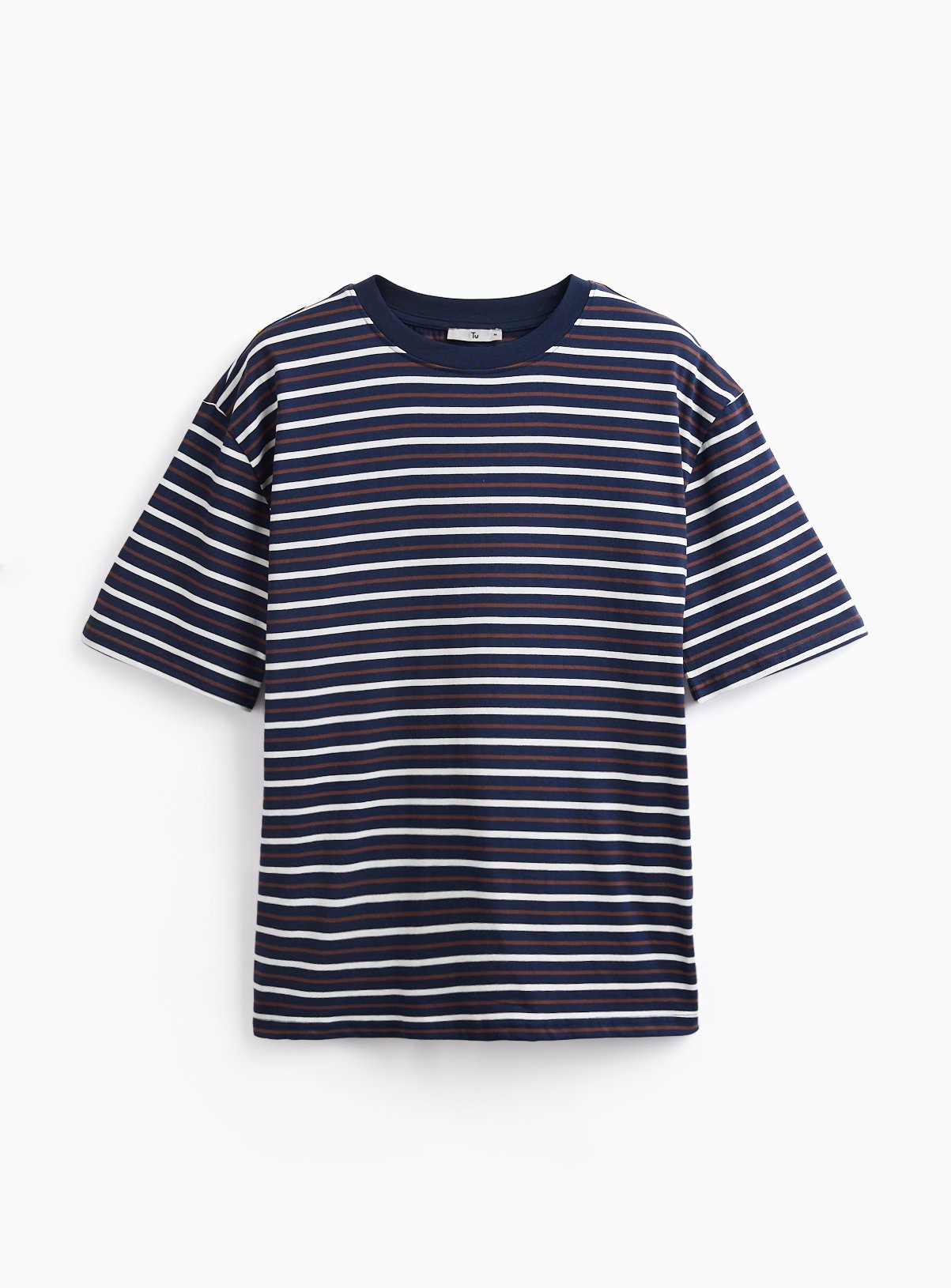 Navy Stripe Print Relaxed Fit T-Shirt XXXL - Image 3 thumbnail