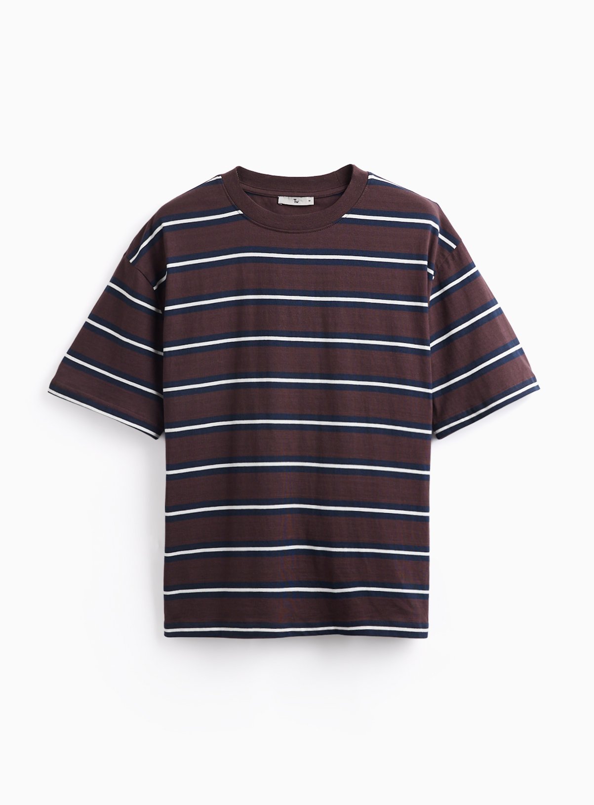 Brown Stripe Print Relaxed Fit T-Shirt XXL - Image 3 thumbnail
