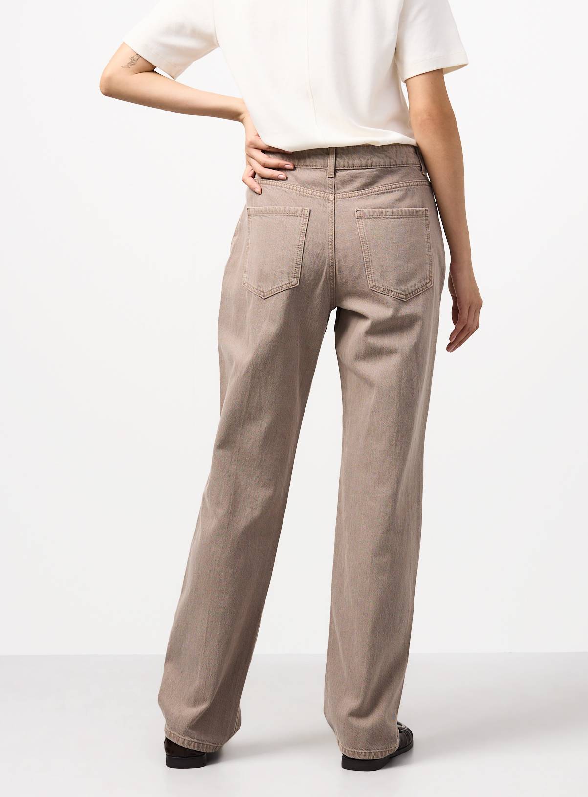 Taupe Straight Leg Jeans 10L - Image 4
