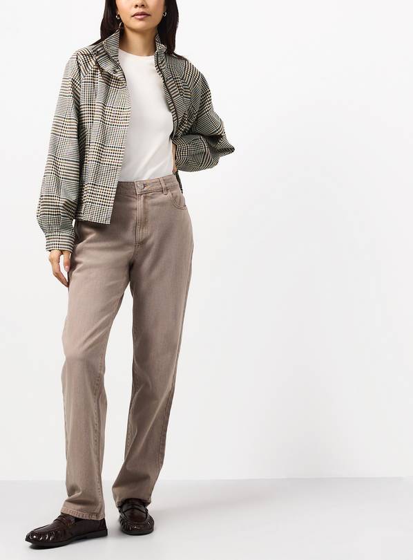 Taupe Straight Leg Jeans 14S