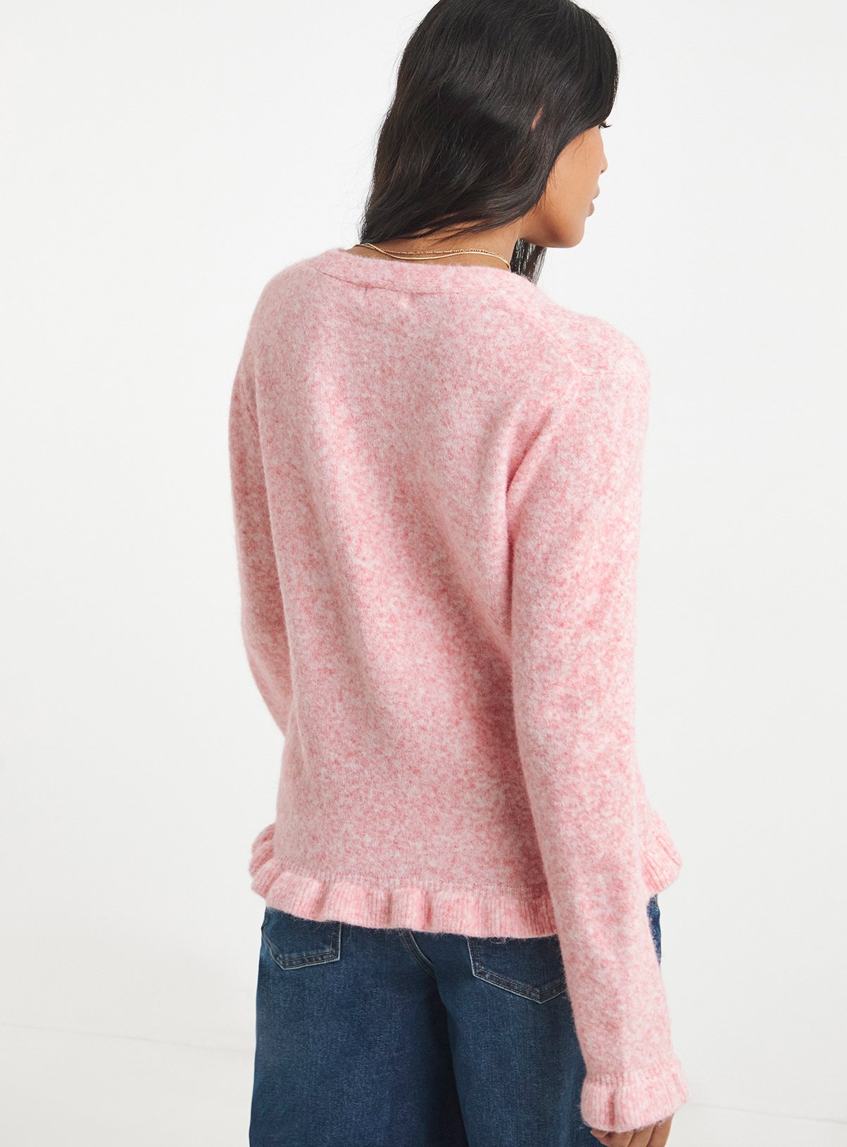 SIMPLY BE Frill Cardigan Pink 32-34 - Image 2 thumbnail