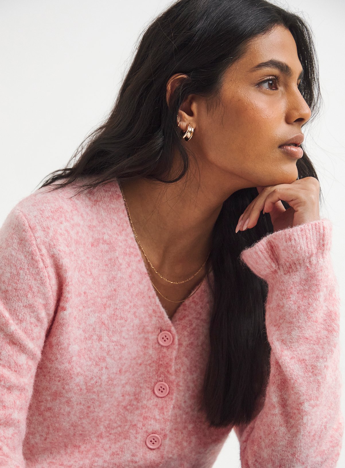 SIMPLY BE Frill Cardigan Pink 32-34 - Image 4 thumbnail