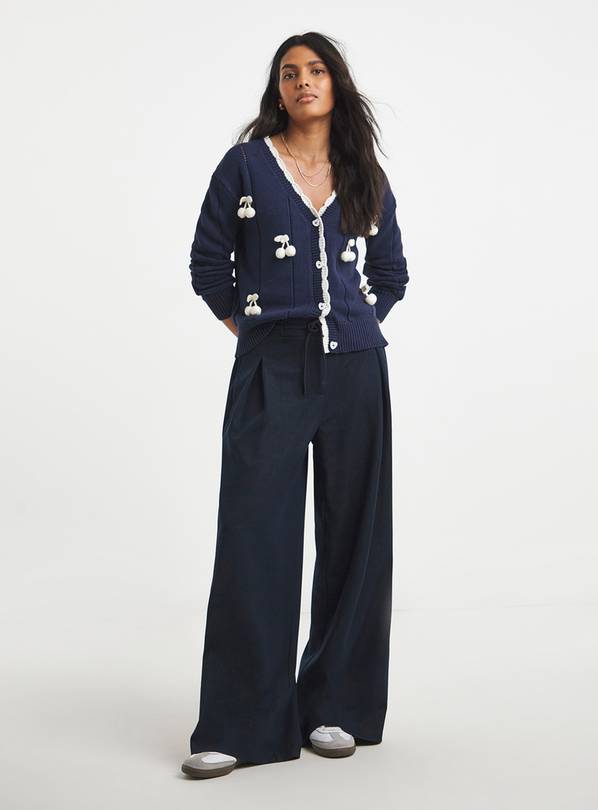 SIMPLY BE 3D Cherry Pointelle Cardigan 16-18