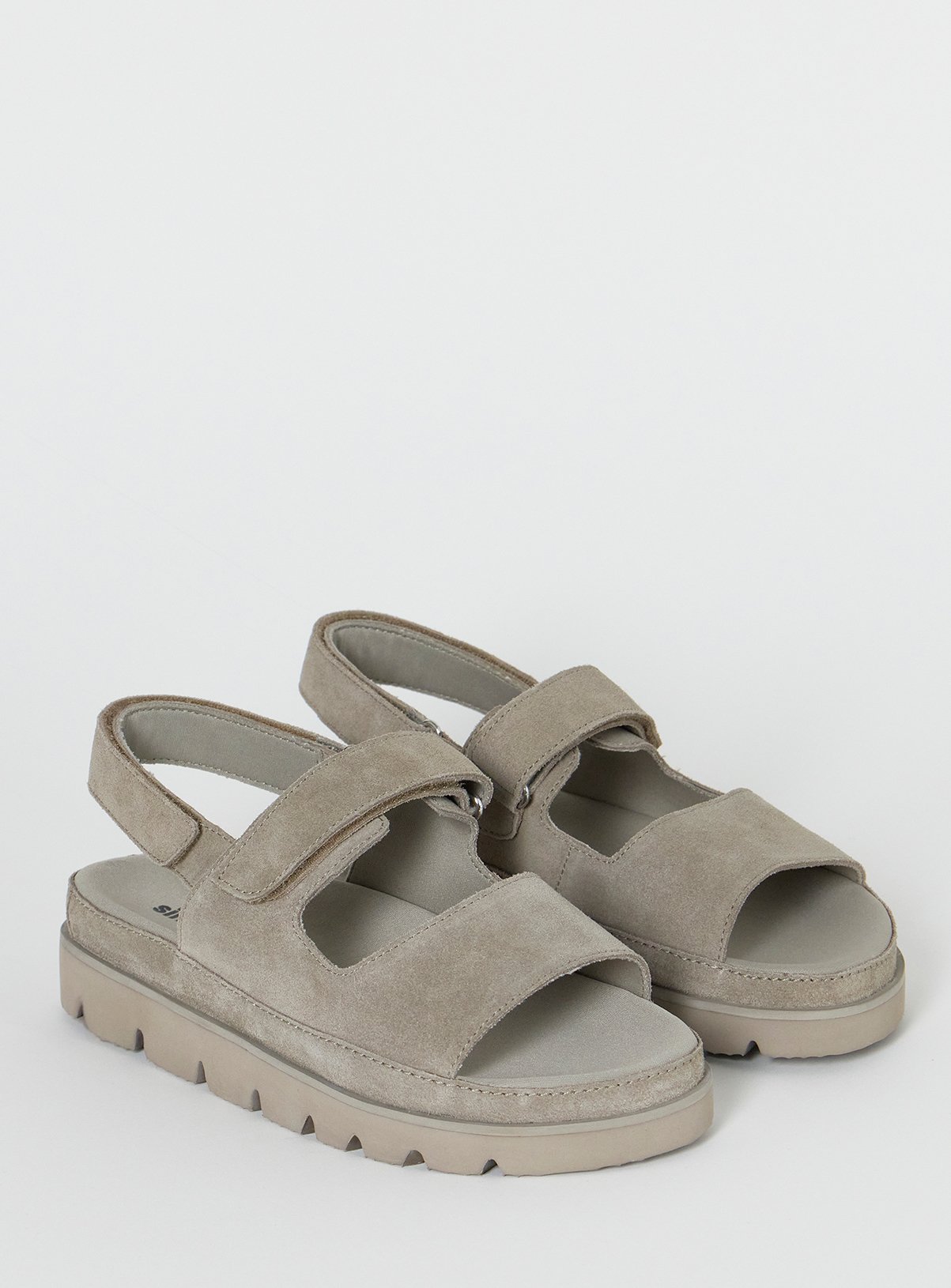 SIMPLY BE Chunky Suede Sandals Taupe Wide Fit 9 - Image 3 thumbnail