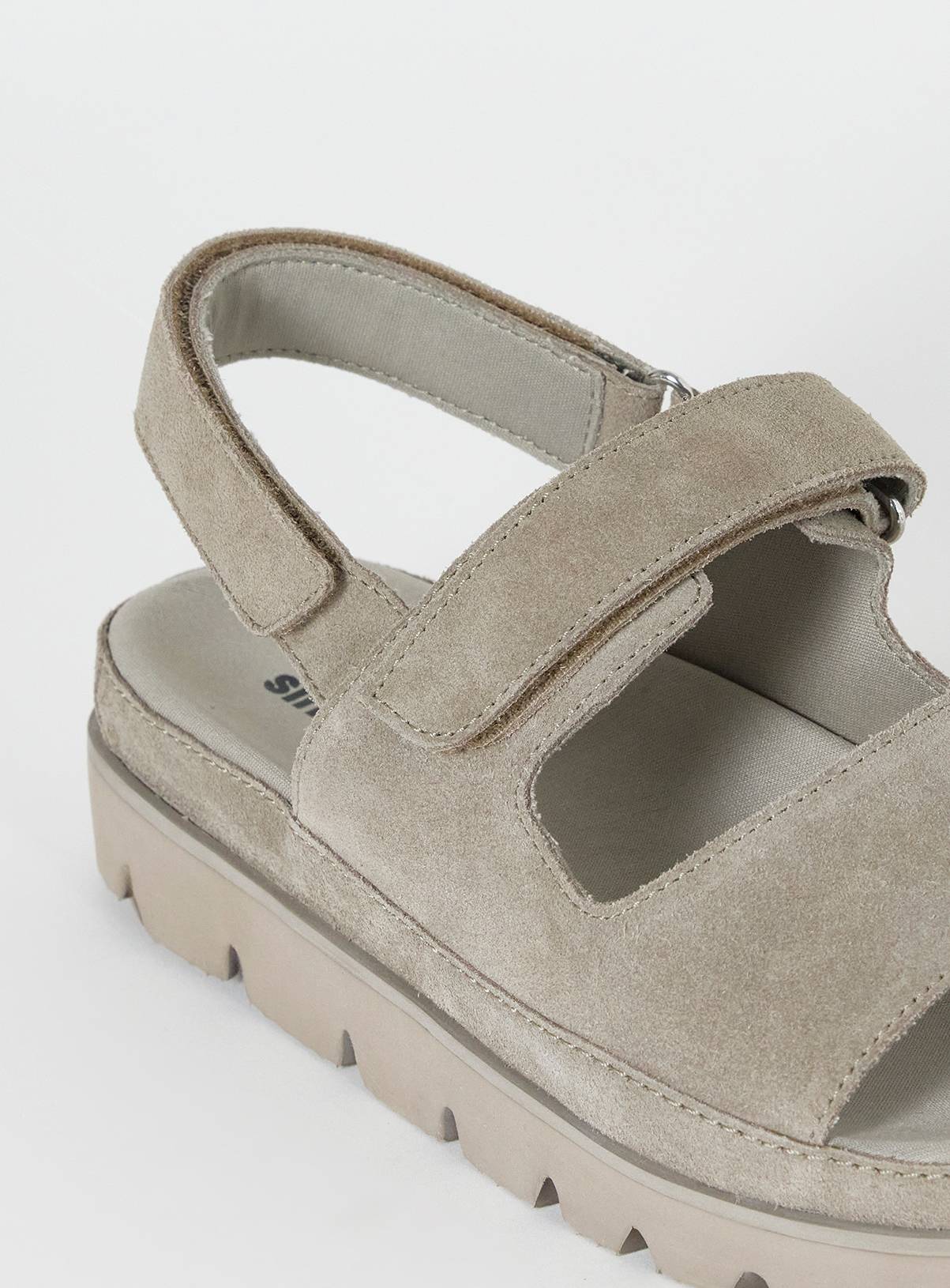 SIMPLY BE Chunky Suede Sandals Taupe Wide Fit 9 - Image 4