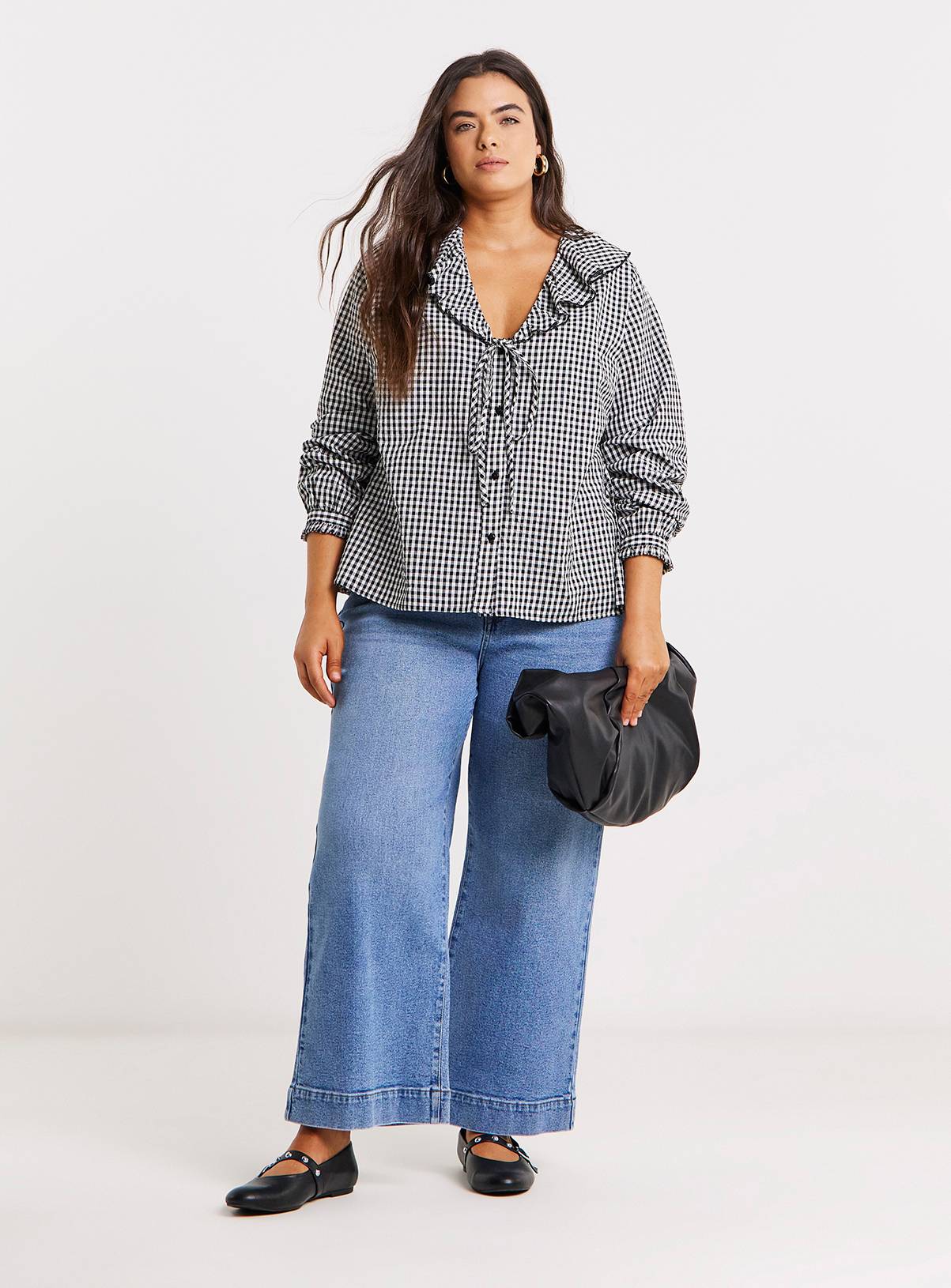 SIMPLY BE Light Wash 99/1 Authentic Belted Crop Wide Jean 10S - Image 3
