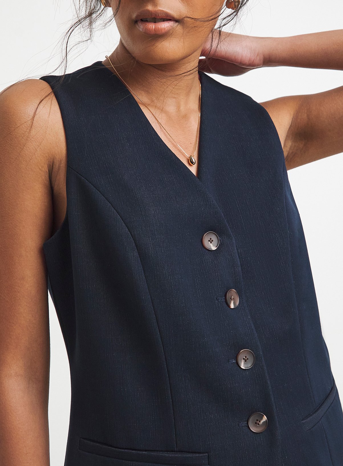 SIMPLY BE Chambray Look Waistcoat 32 - Image 4 thumbnail