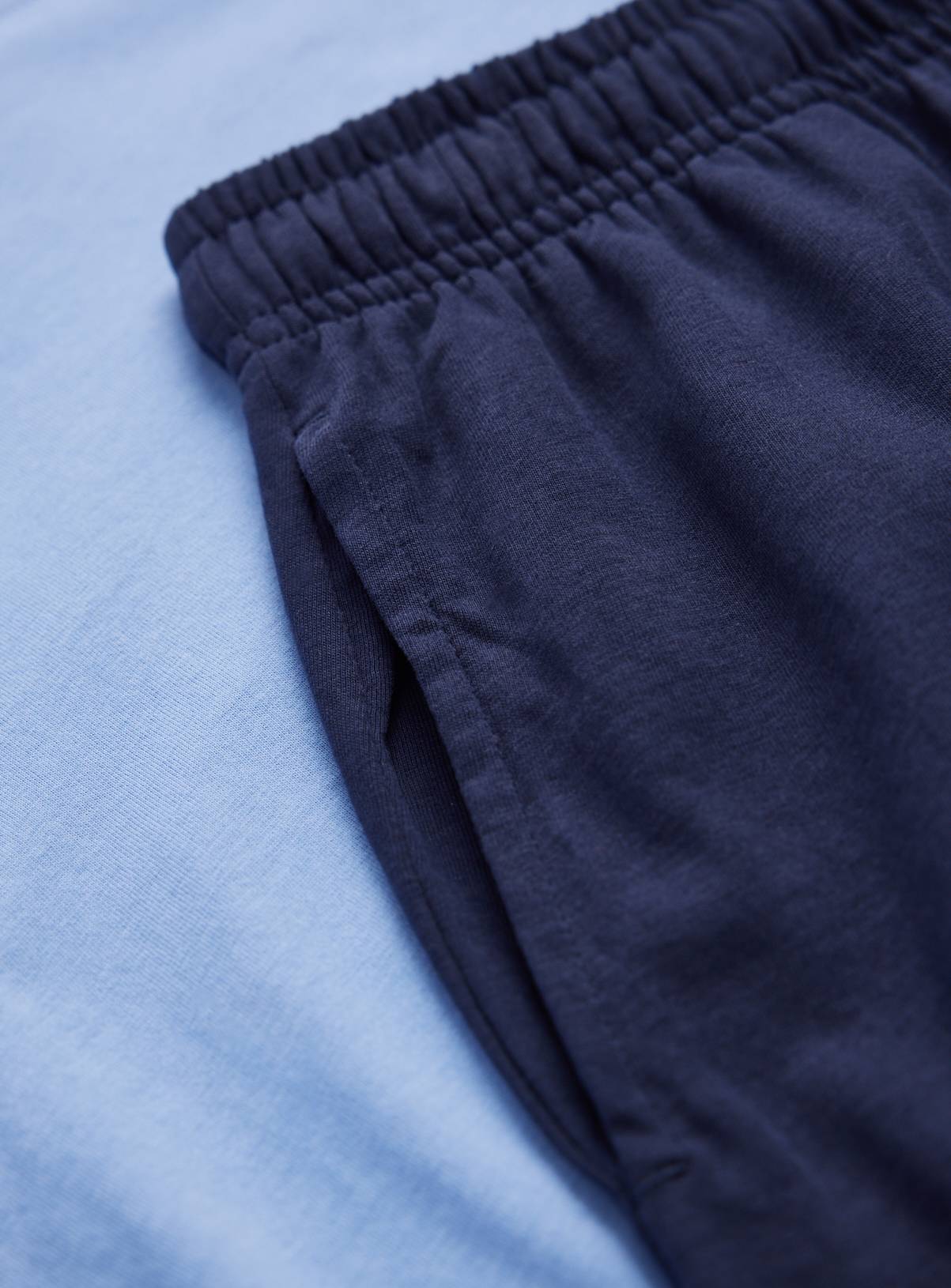 Light Blue & Navy Pure Cotton Pyjama Set XL - Image 4