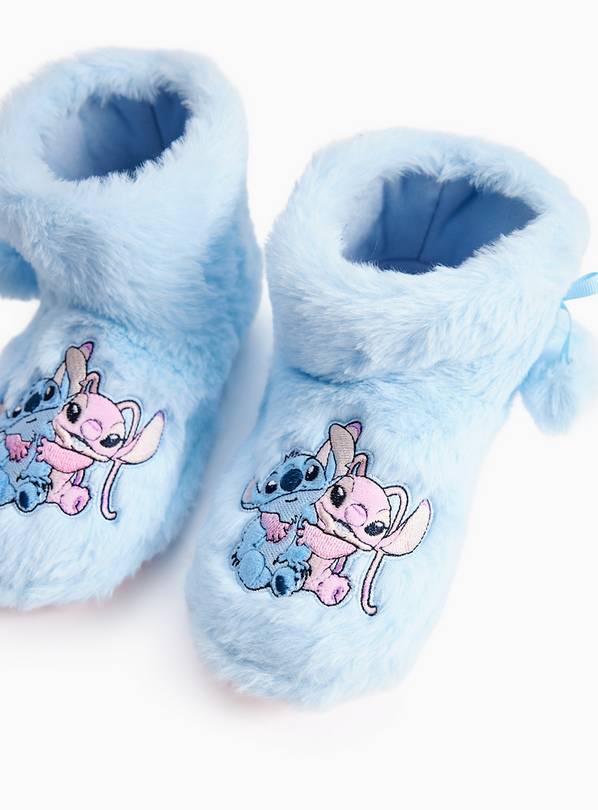 Disney Stitch Faux Fur Boot Slippers 6-7 Infant