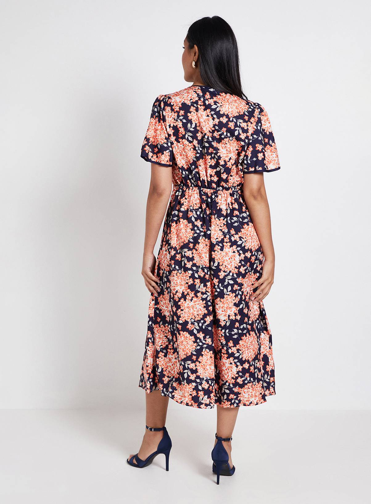 WALLIS Petite Zip Flare Sleeve Midi Dress 18 - Image 3