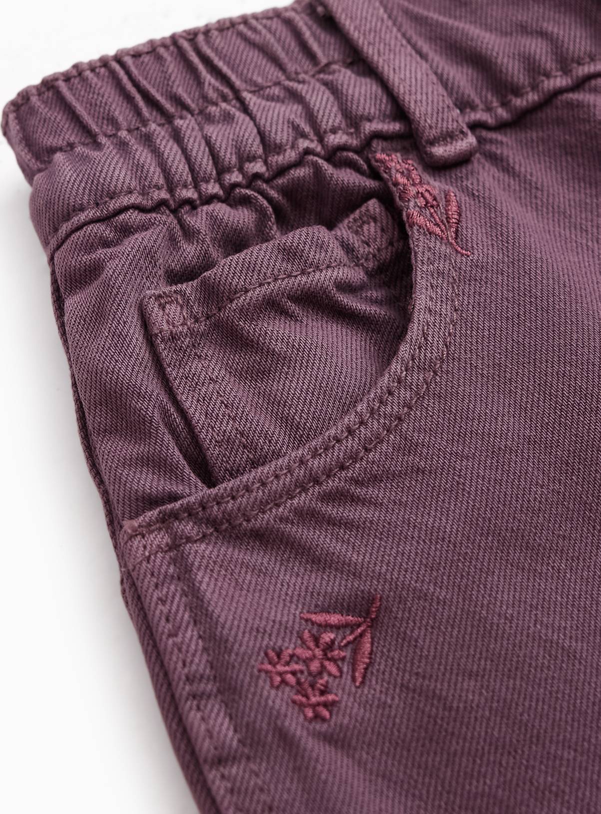 Purple Flower Embroidered Wide Leg Jeans 2-3 years - Image 3