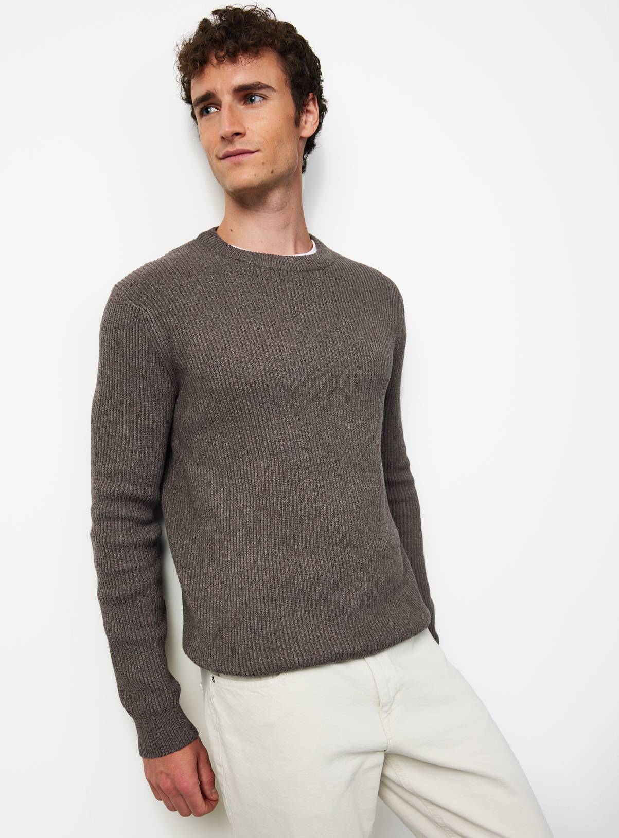 Natural Knit Crew Neck Jumper XXL - Image 1