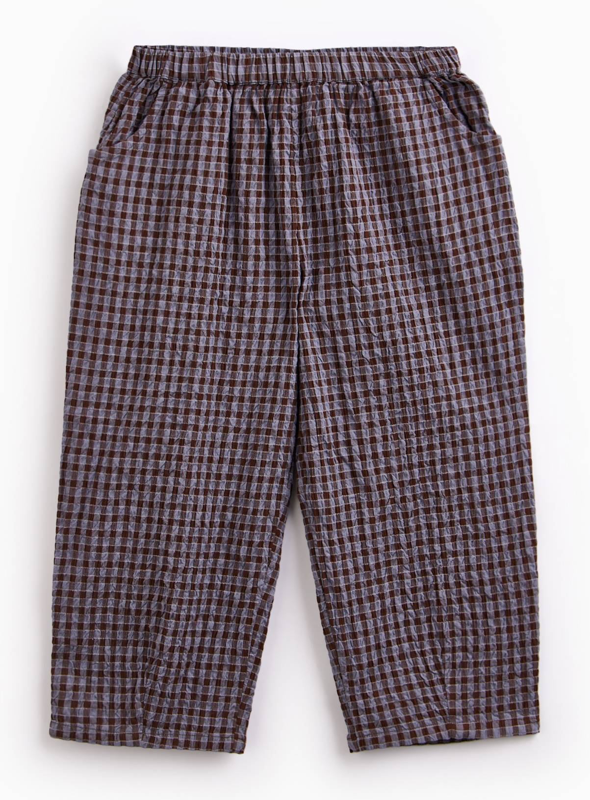Brown & Purple Checked Trousers 7-8 years - Image 1