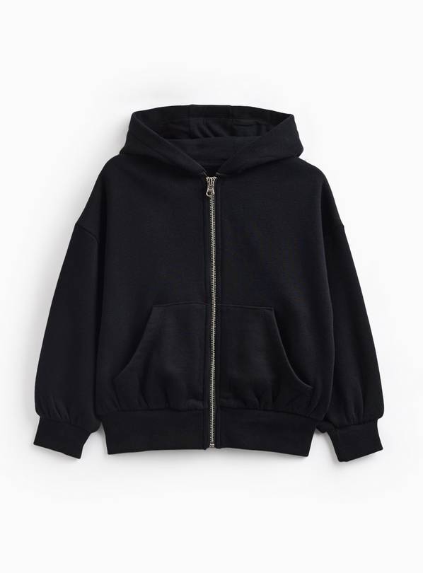 Black Zip Through Hoodie 9 years