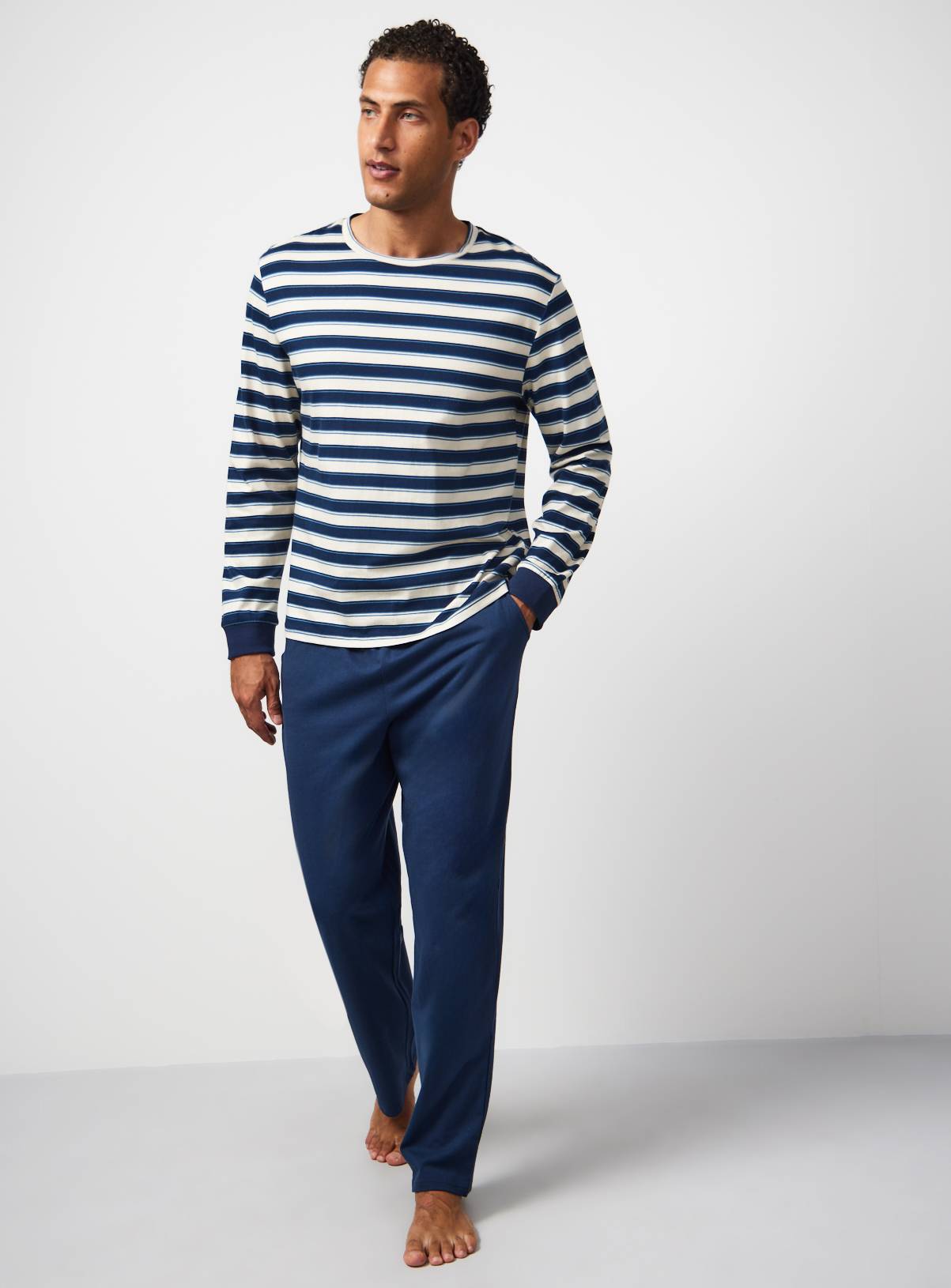Blue Stripe Print Pyjamas XL - Image 2