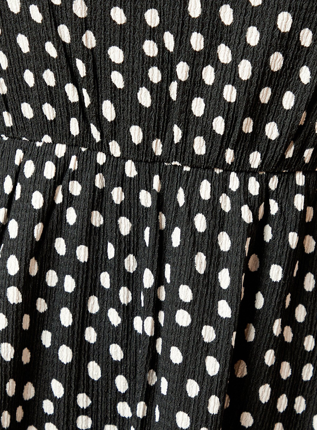DOROTHY PERKINS Petite Mono Double Angel Sleeve Polka Dot Mini Dress 12 - Image 5 thumbnail