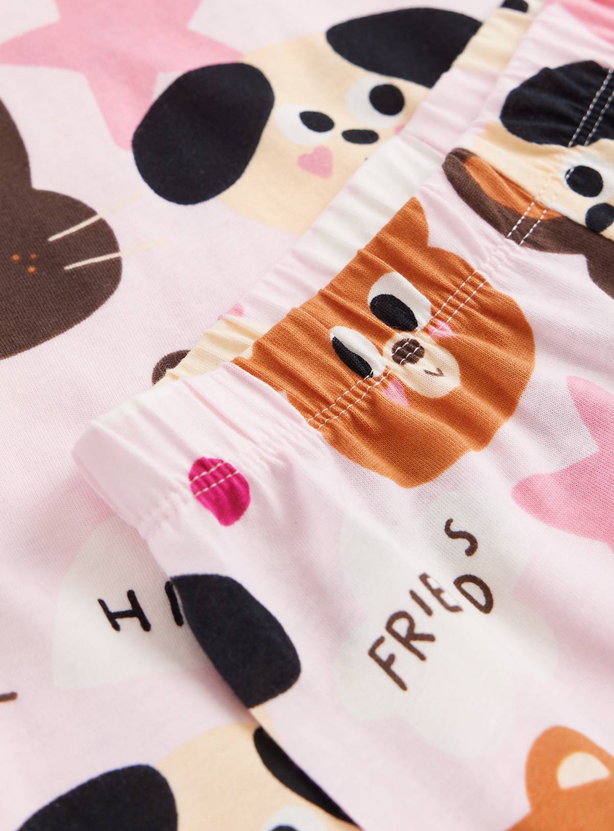 Pink Animal Stars Bears & Bunnies Pyjama Set  5-6 years - Image 2