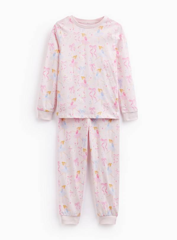 Pink Ballerina Print Pyjama Top & Bottom Set 5-6 years
