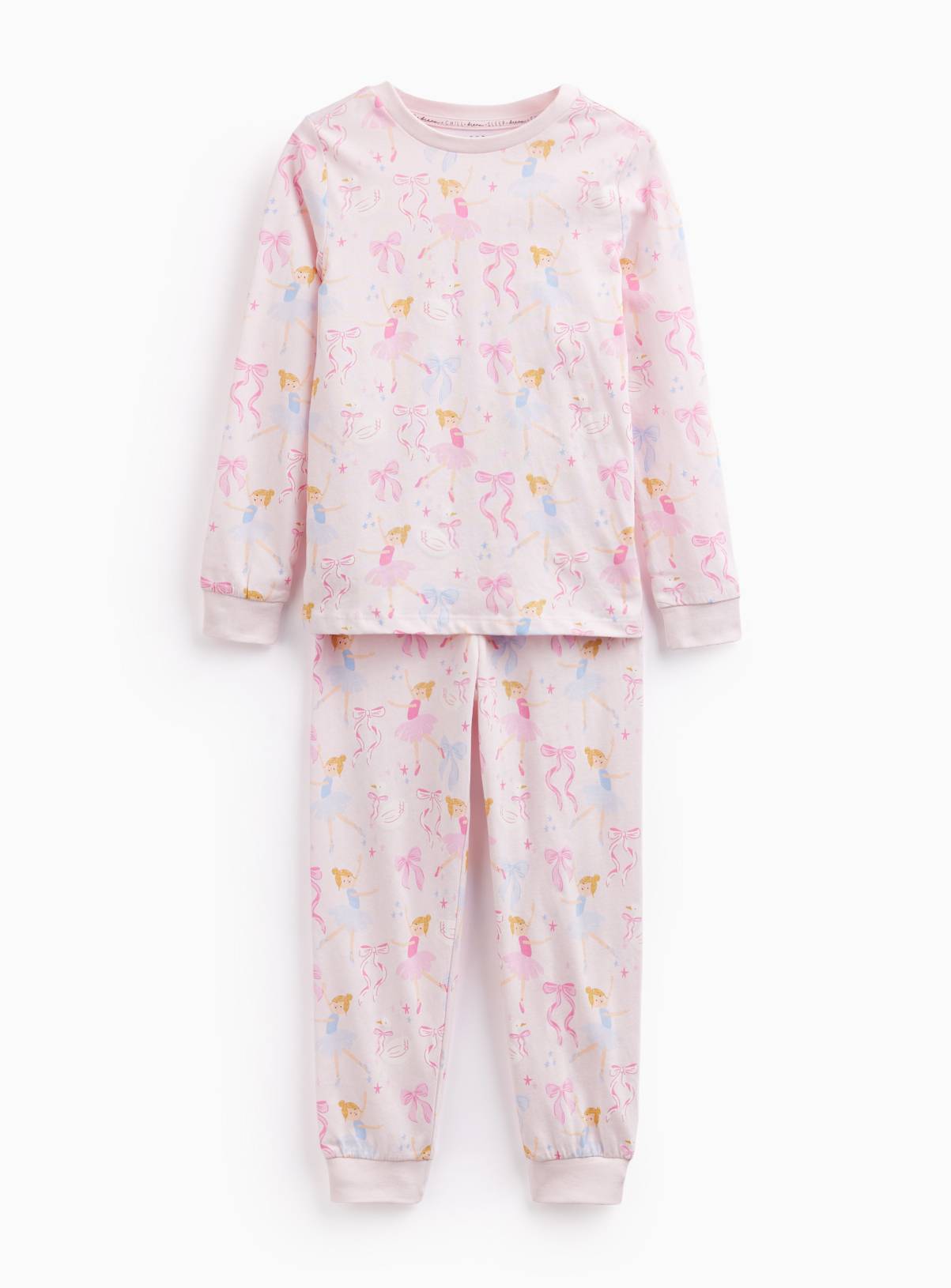 Pink Ballerina Print Pyjamas 6-7 years - Image 1