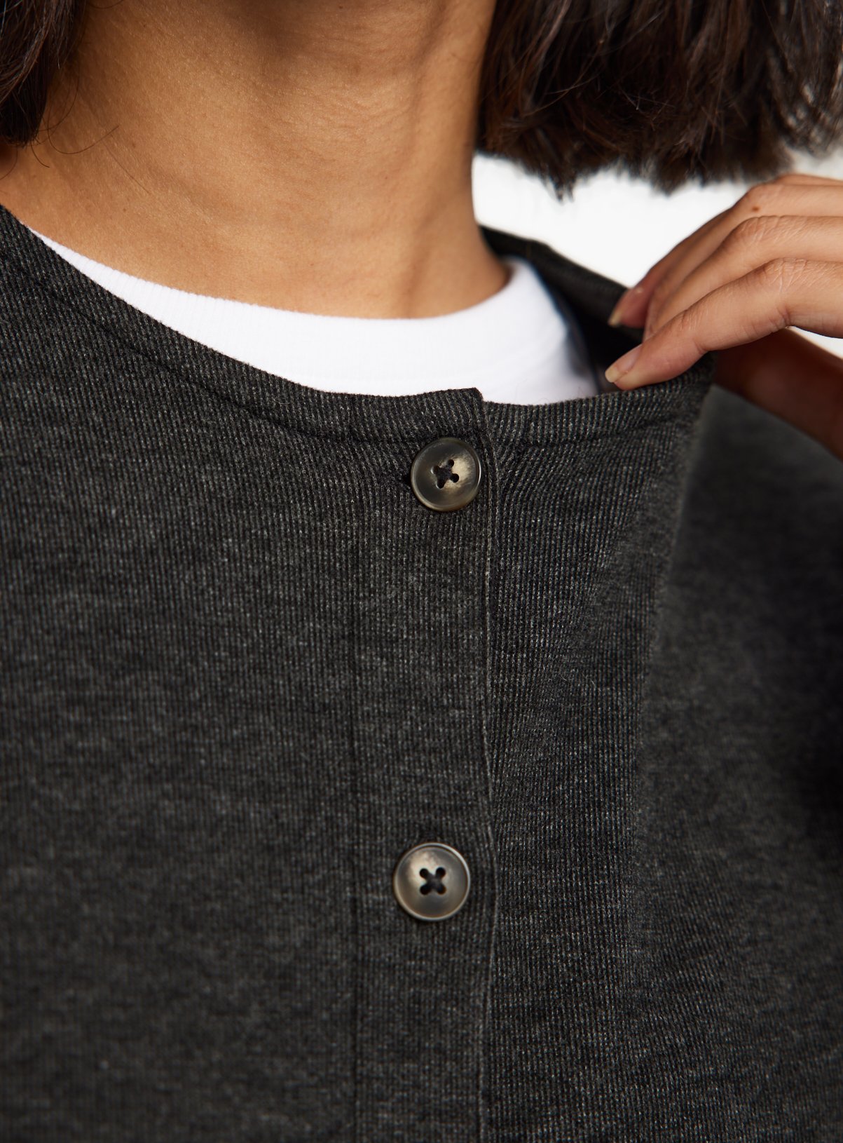 Charcoal Soft Touch Button Through Co-ord Cardigan S - Image 3 thumbnail