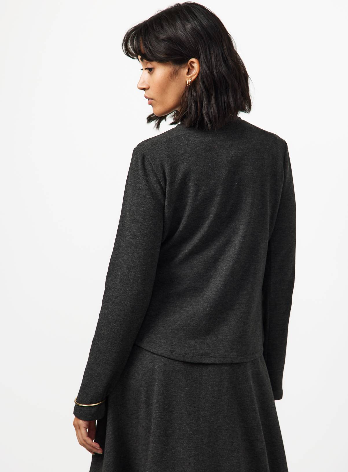 Charcoal Soft Touch Button Through Co-ord Cardigan S - Image 4