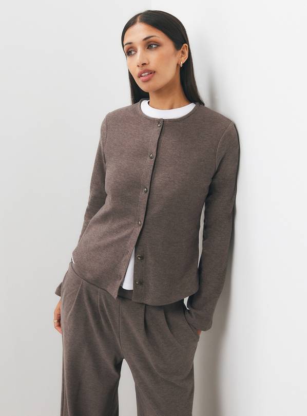 Neutral Soft Touch Button Through Co-ord Cardigan L