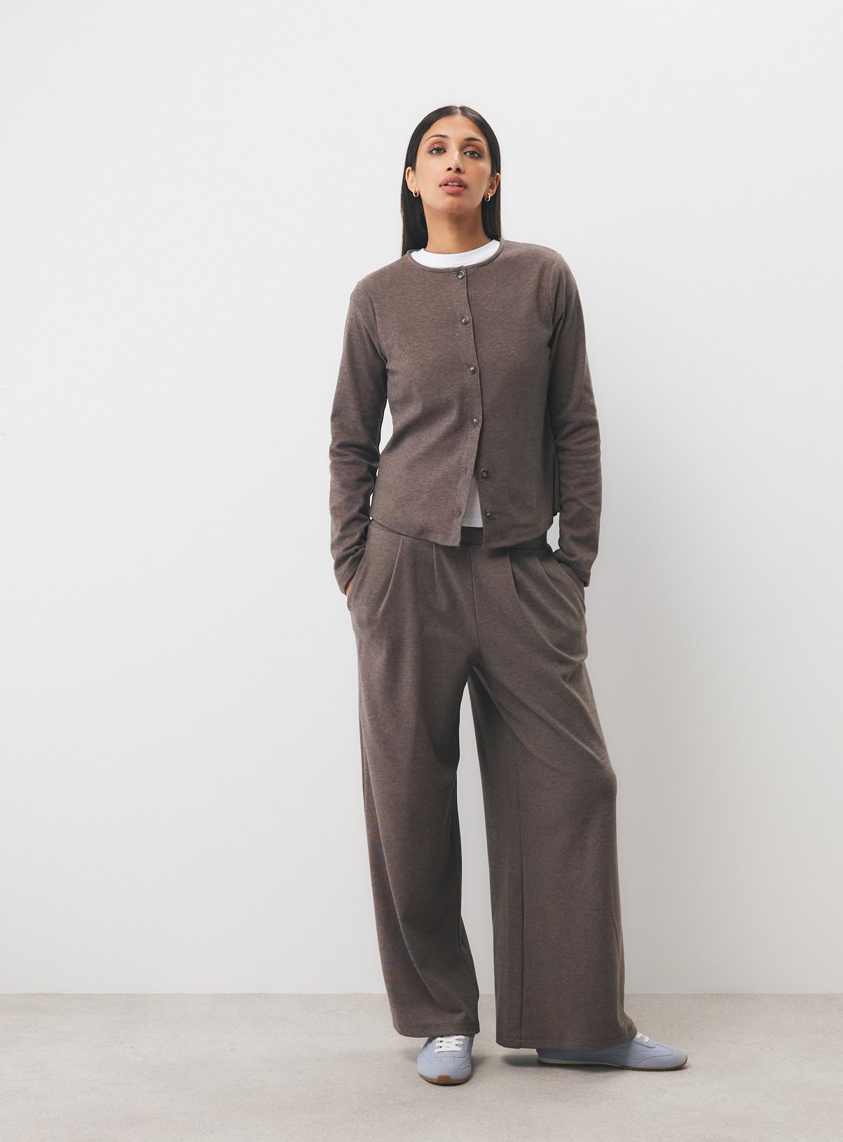 Neutral Soft Touch Button Through Co-ord Cardigan XS - Image 2 thumbnail