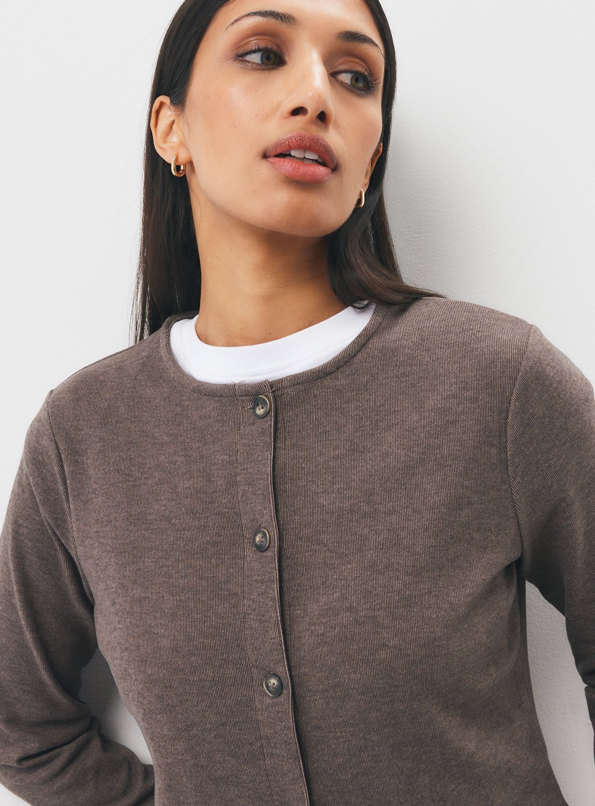 Neutral Soft Touch Button Through Co-ord Cardigan XS - Image 3 thumbnail