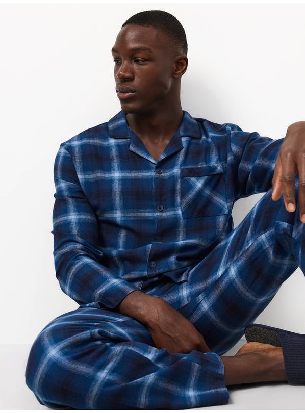 Blue Check Traditional Pyjama Set XL