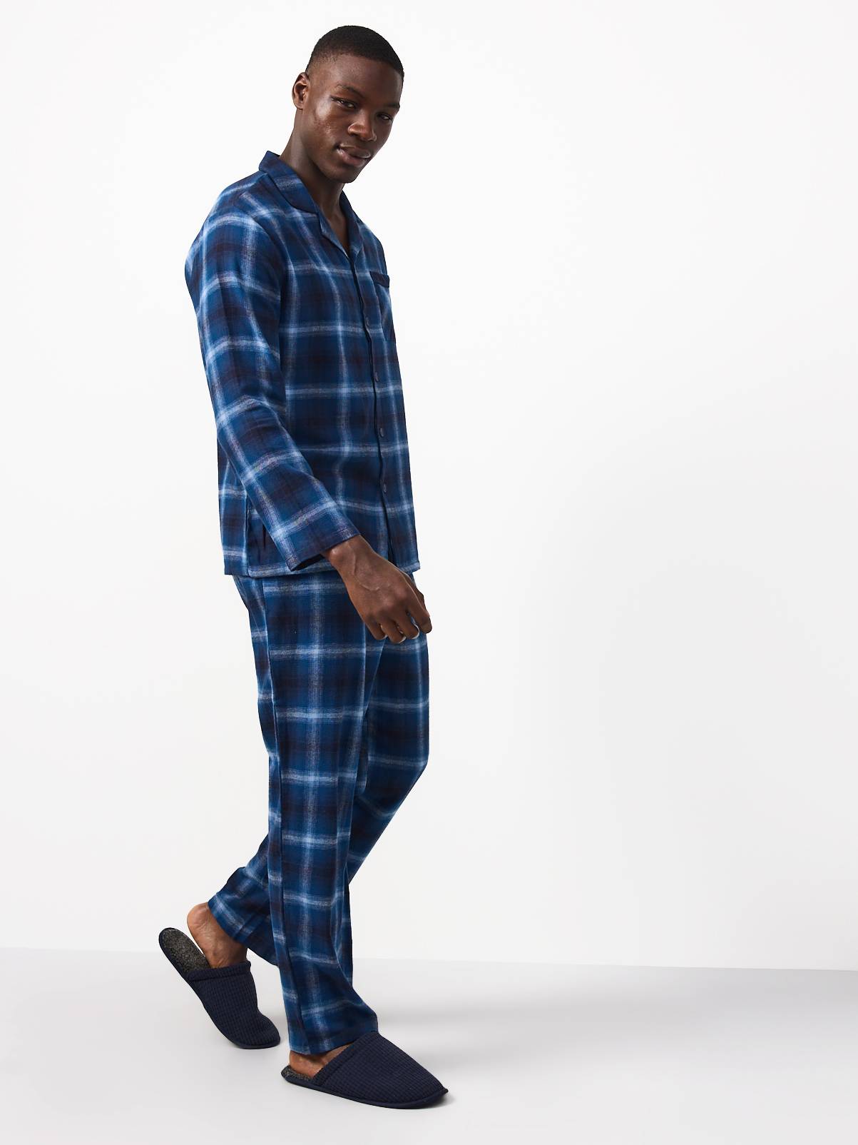 Blue Check Traditional Pyjama Set S - Image 2