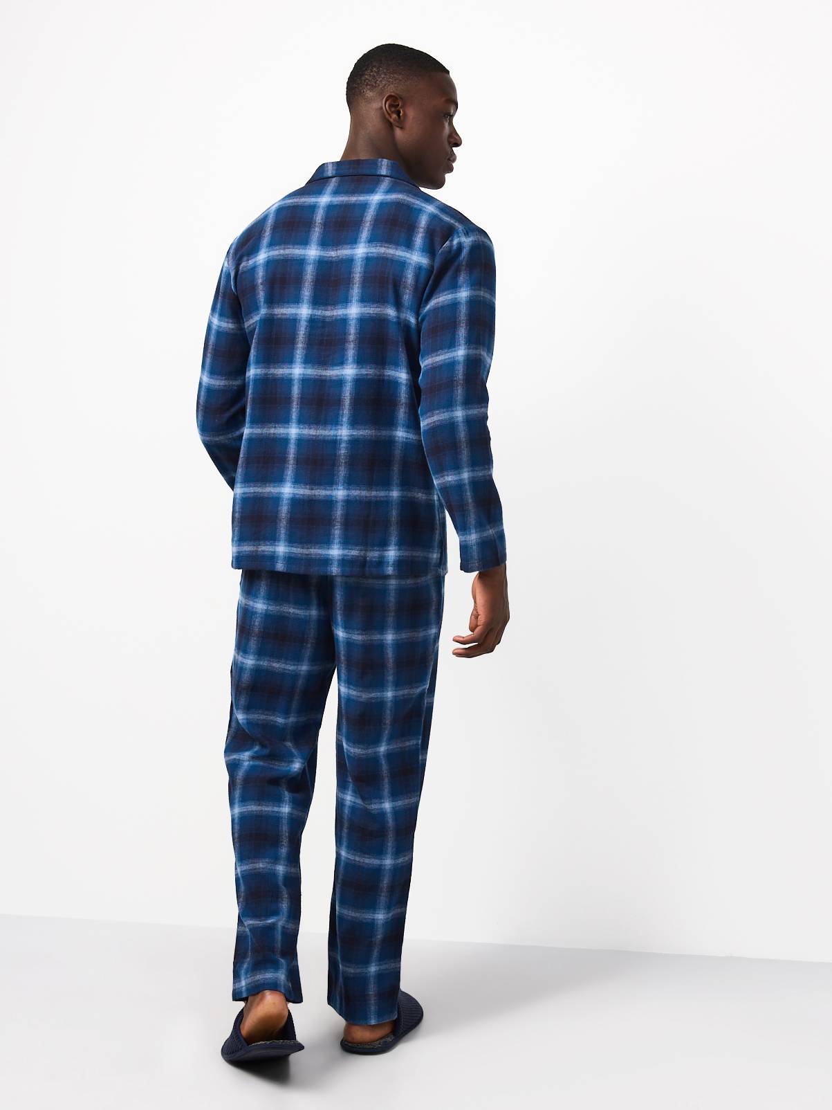 Blue Check Traditional Pyjama Set S - Image 5