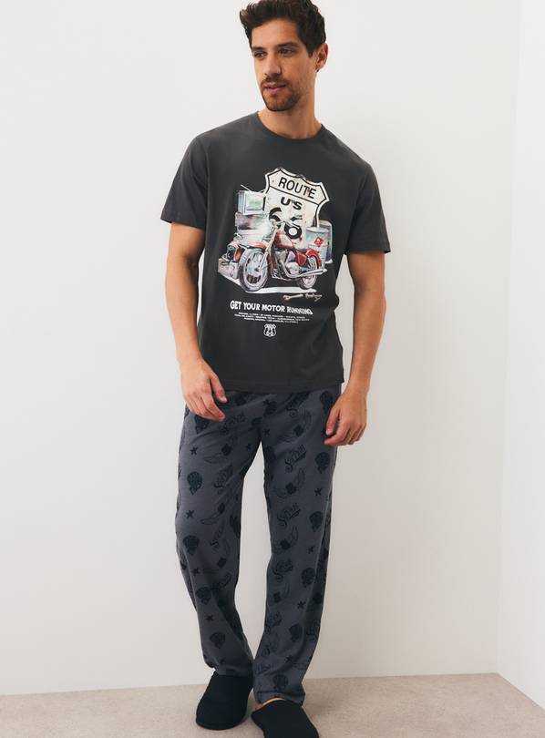 Route 66 Pyjama Top & Bottoms 2-Piece Set XS