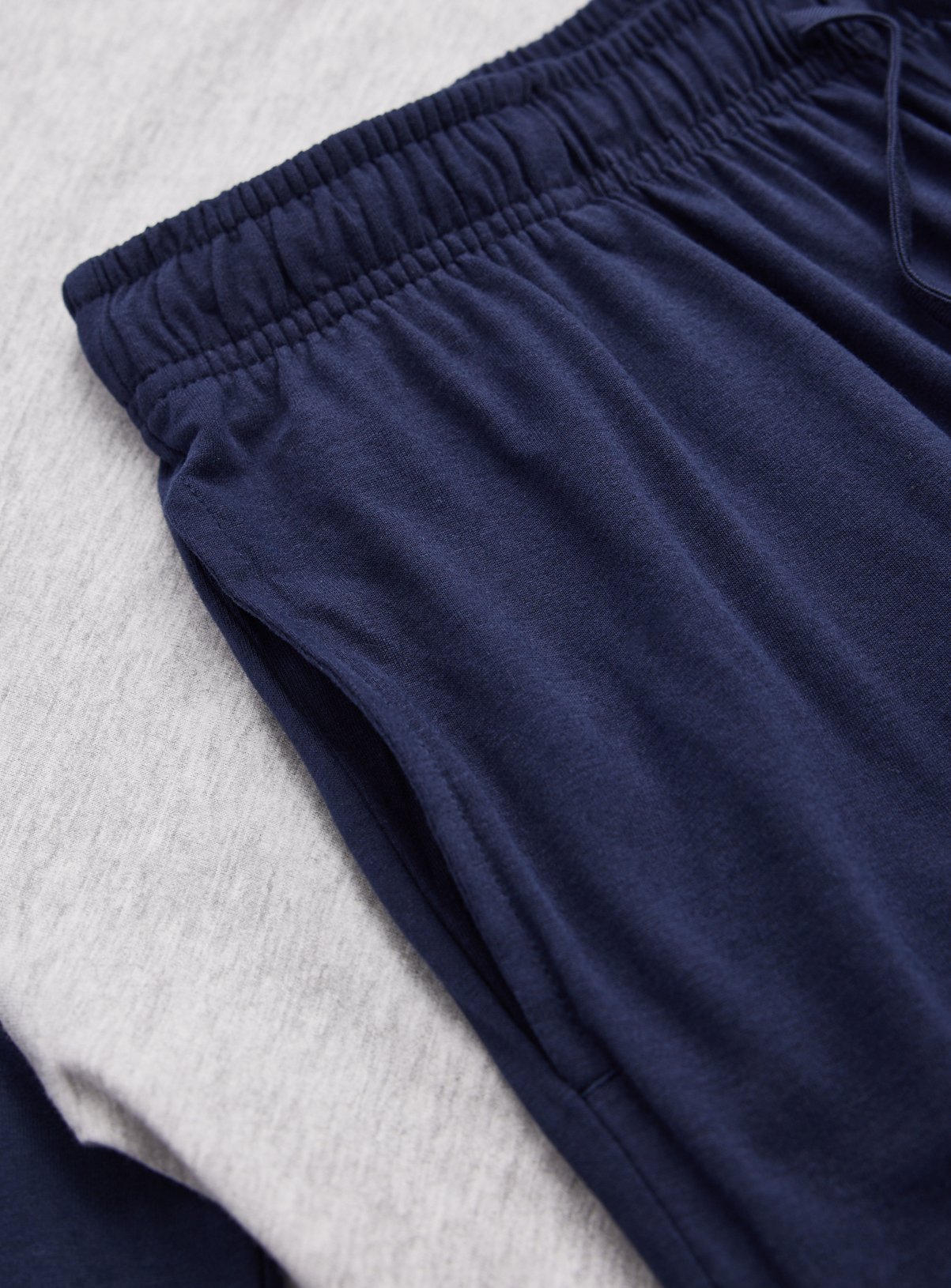 Grey & Navy Cotton Rich Pyjama Set XL - Image 4 thumbnail