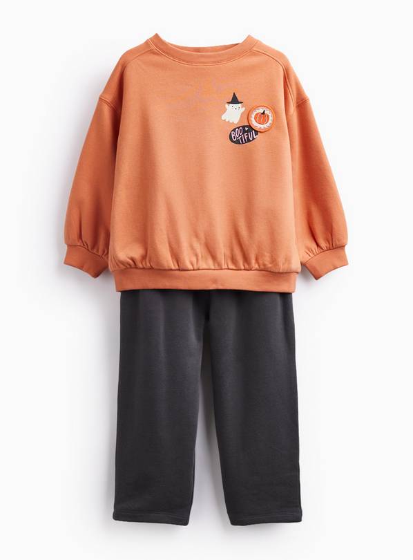 Halloween Orange & Grey Pumpkin Sweat Set 5-6 years