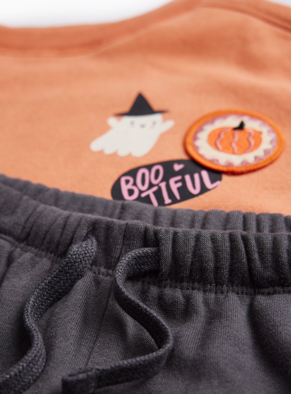 Halloween Orange & Grey Pumpkin Sweat Set 5-6 years - Image 3 thumbnail