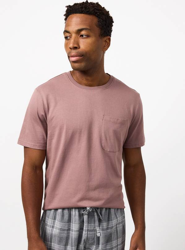 Mauve Pyjama Top & Grey Check Pyjamas  L
