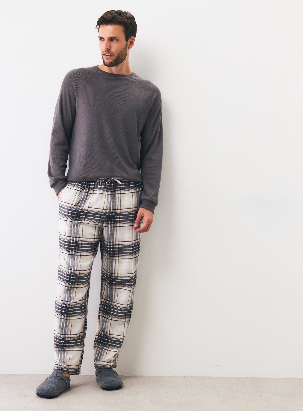Waffle Top & Check Bottom Pyjama Set XXL - Image 2 thumbnail