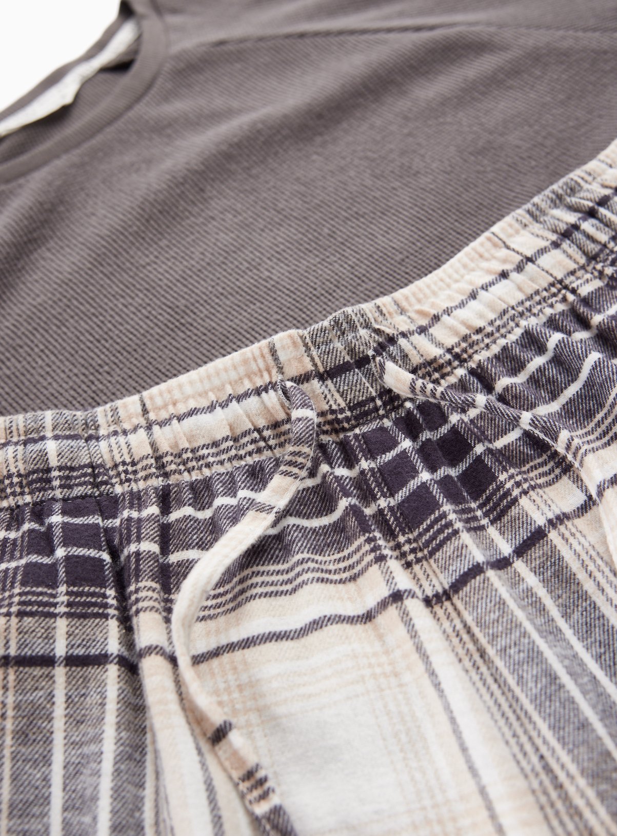 Waffle Top & Check Bottom Pyjama Set XXL - Image 4 thumbnail