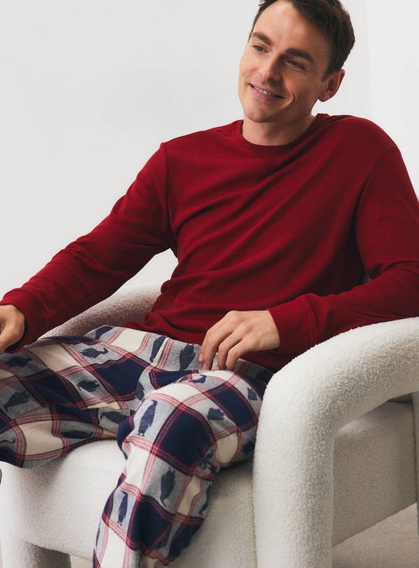 Penguin Check Waffle Pyjama Set S