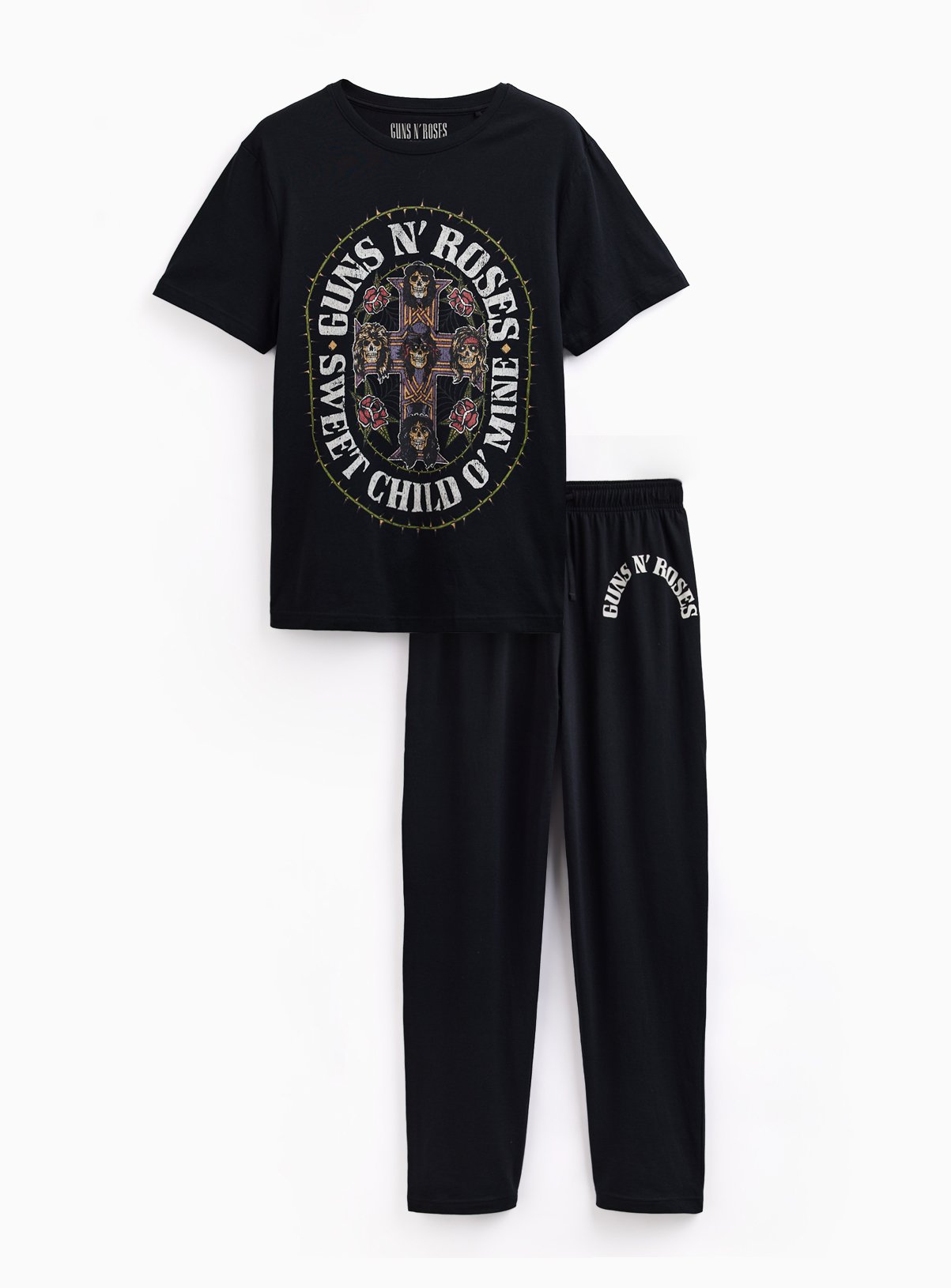 Guns N' Roses Graphic Print Jersey Pyjamas M - Image 3 thumbnail