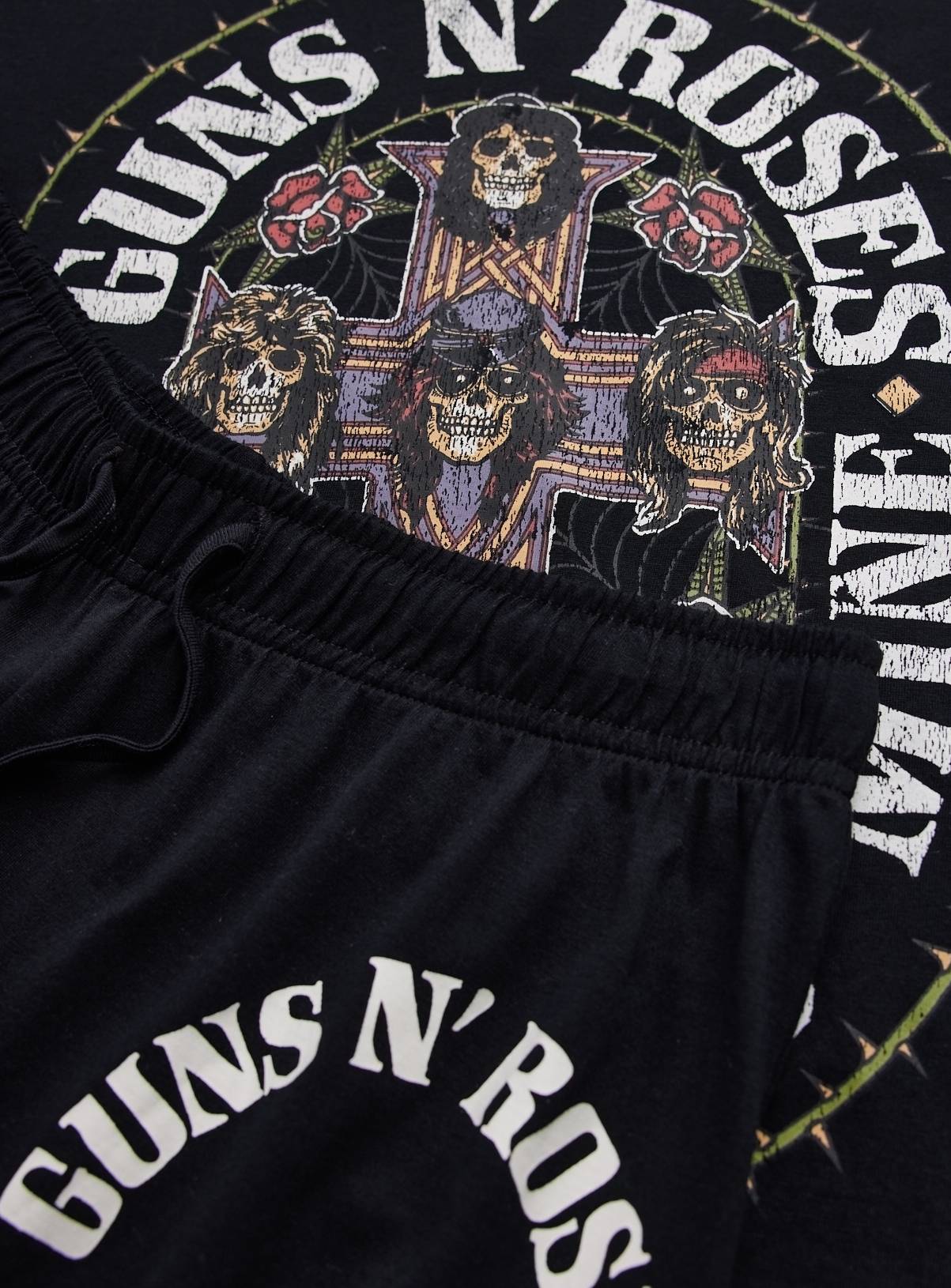 Guns N' Roses Graphic Print Jersey Pyjamas M - Image 4