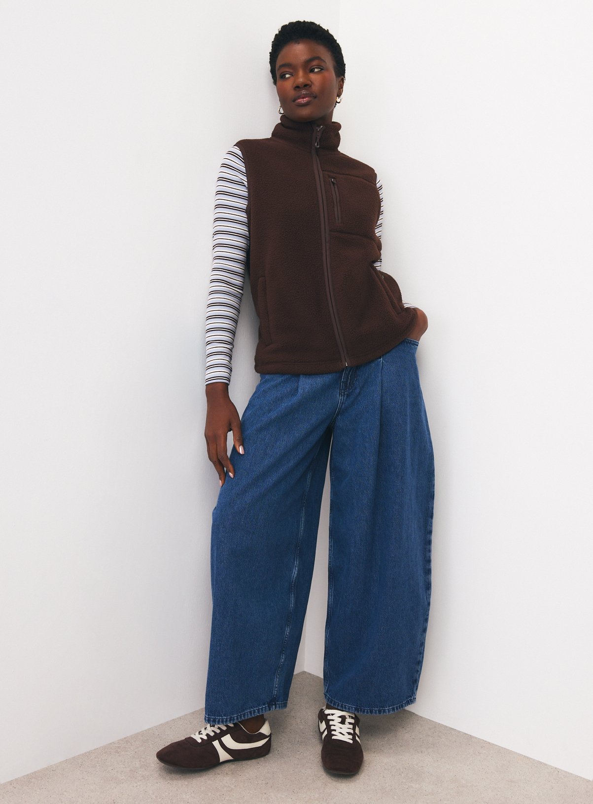 Brown Teddy Fleece Full Zip Gilet XXL - Image 2 thumbnail