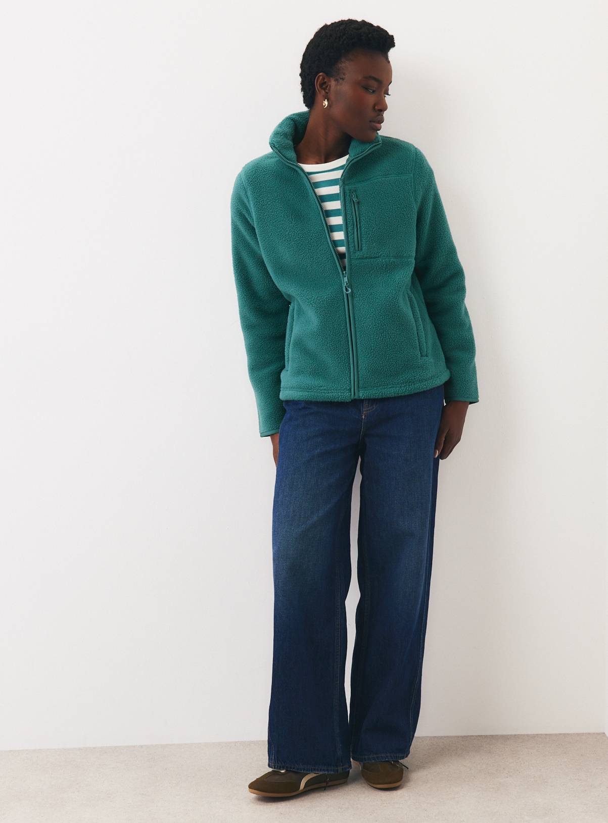Green Teddy Full Zip Through Fleece XL - Image 2